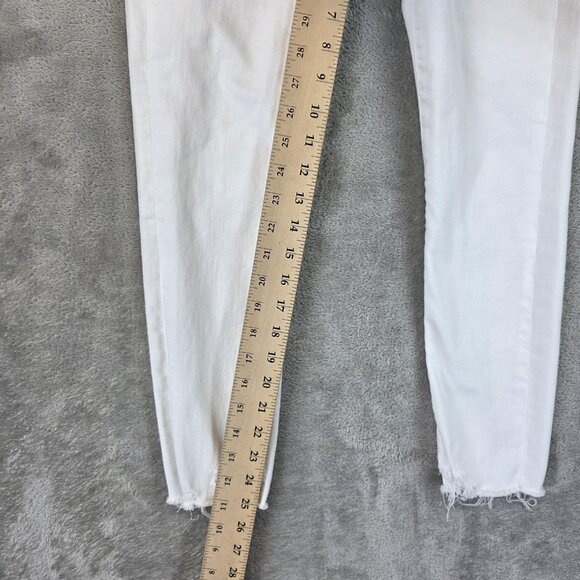 AGOLDE Jeans Womens 25 White High Rise Skinny Raw Hem Stretch Ankle A018 B-1013 - Picture 4 of 12